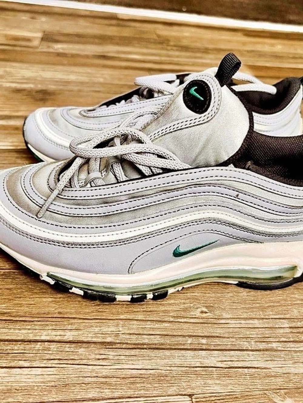 Nike Air Max 97 Sneakers in White & Green